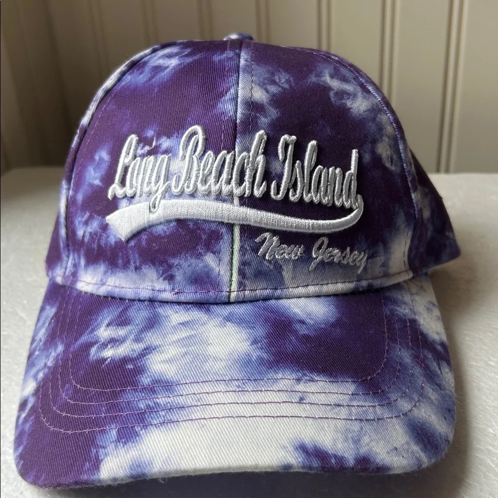 NWOT Sunsations embroidered Long Beach Island NJ Tie Dye LBI adjustable Hat OS
